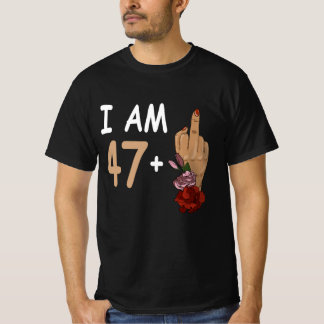 Jag är 47 plus 1 Mid Finger för 48:e födelsedagen T Shirt