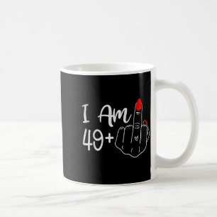 Jag är 49 Plus 1 Mittfinger Roligt 50-årsfirande W Kaffemugg