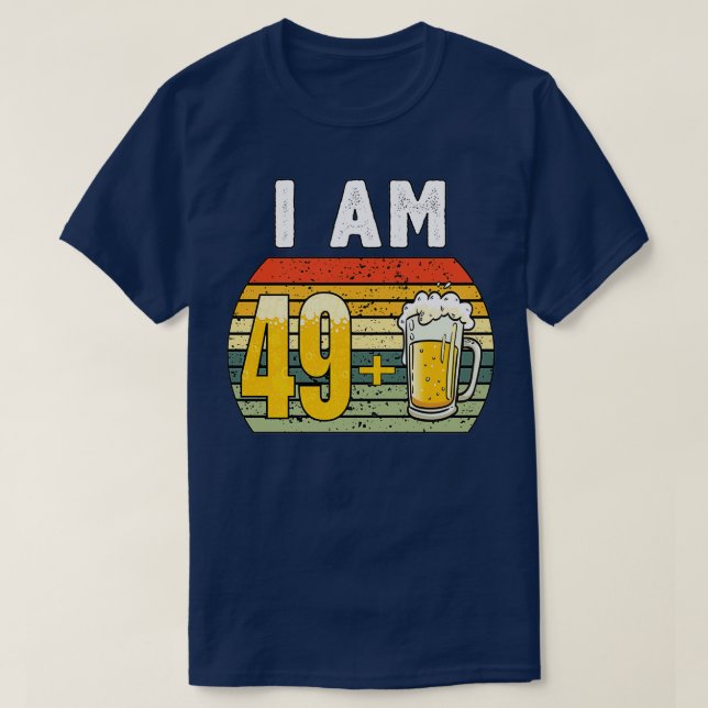 Jag är 49 plus öl 50:e födelsedagen t shirt (Design framsida)