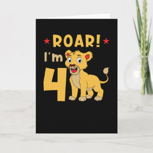 Jag är 4 år gammal Leo Birthday Kort