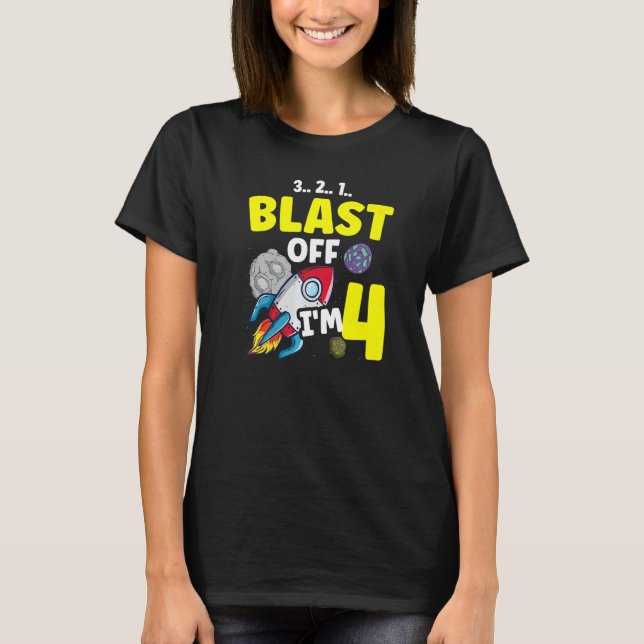 Jag är 4 Science Future Scientist Grattis på födel T Shirt (Framsida)