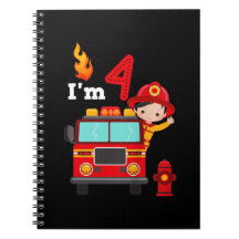 Jag är 4e födelsedagen Boy Fire Engine Lastbil Små