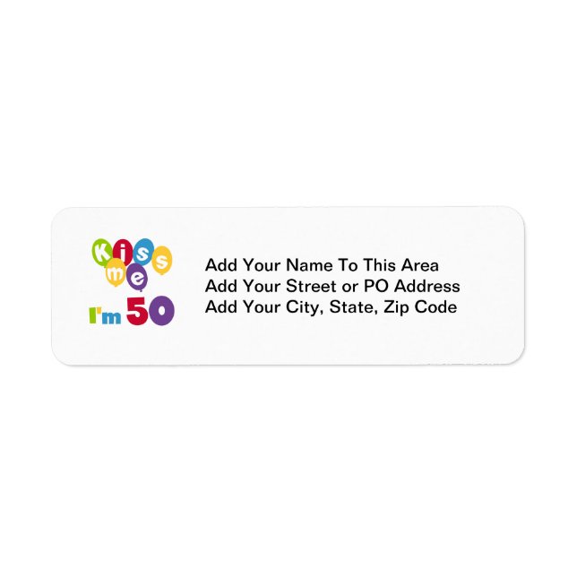 Jag är 50 på födelsedagen T-shirts och presenter. Returadress Etikett (Framsidan)