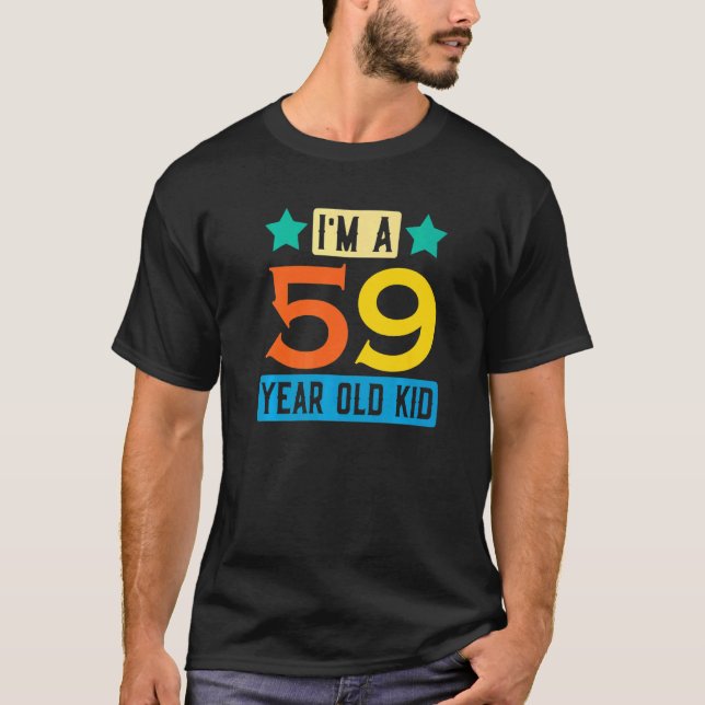 Jag är 59 år gammal Kid 59:e födelsedagshälsningen T Shirt (Framsida)