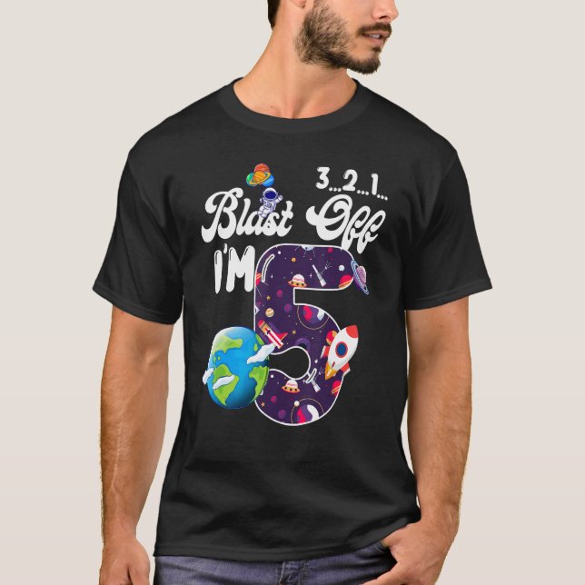 Jag är 5 år gammal Rymden-sci T Shirt (Framsida)