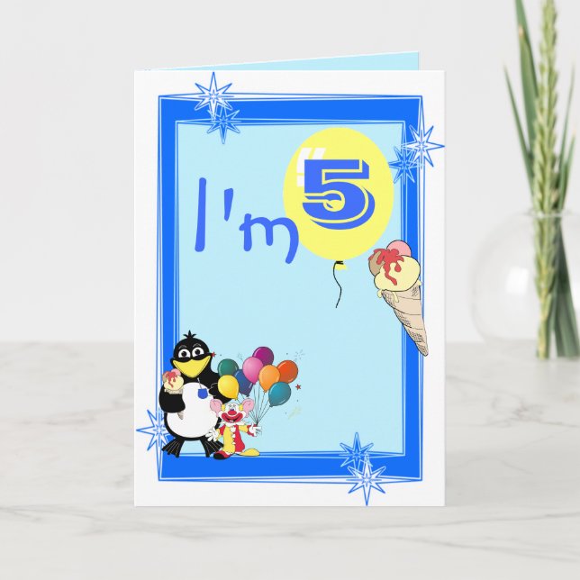 Jag är 5 födelsedagar kort (Framsida)