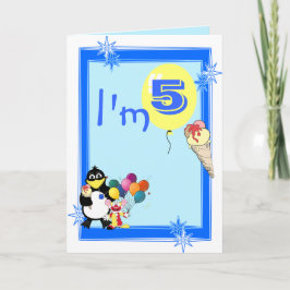 Jag är 5 födelsedagar kort