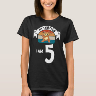 Jag är 5 katt 5 födelsedagseftermiddagen. t shirt