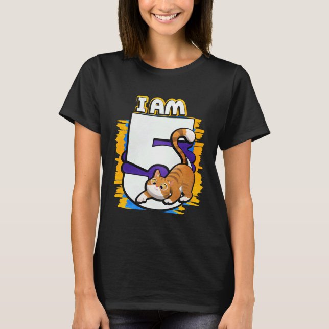 Jag är 5 Katt T Shirt (Framsida)