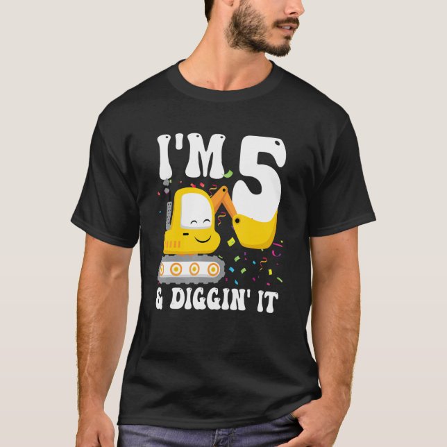 Jag är 5 och delar upp det 5:e födelsedagsbygget E T Shirt (Framsida)