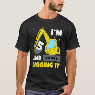 Jag är 5 och Gräver det 5:e födelsedagskalkens bar T Shirt
