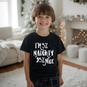 Jag är 5 % stygg 95 % Nice   Typografi jul T Shirt