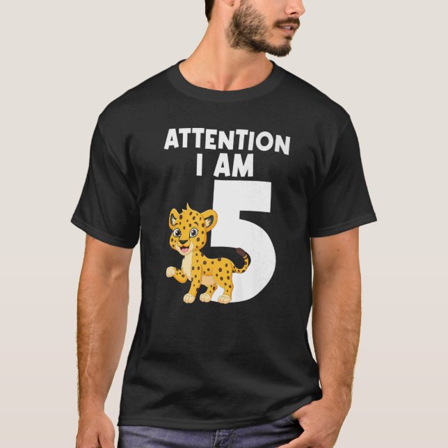 Jag är 5 tiger Femtonårsdagen T Shirt (Framsida)