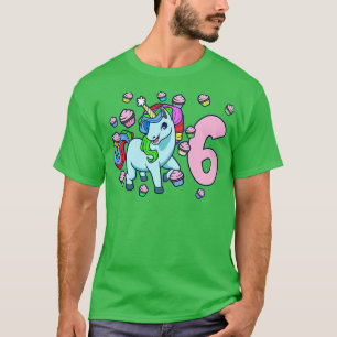 Jag är 6 år med enmajsflicka, 6 år gammal t shirt