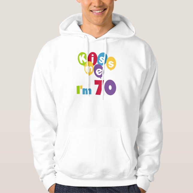 Jag är 70 på födelsedagen T-shirts och presenter. Sweatshirt Med Luva (Framsida)