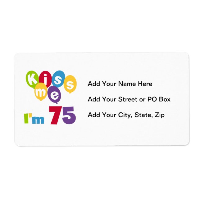 Jag är 75 på födelsedagen T-shirts och presenter. Fraktsedel (Framsidan)