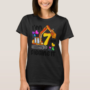 Jag är 7 år och Gräver 7 år Boys 7:e Birthday Exc T Shirt