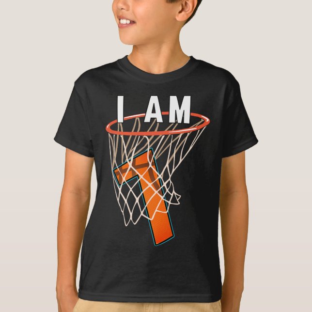 Jag är 7 Basketboll ThBäste 7:e Födelsedagsfest Ce T Shirt (Framsida)