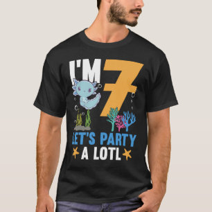 Jag är 7 dagars Axolotl party gullig 7:e Birthday  T Shirt