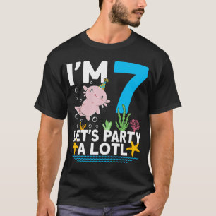 Jag är 7 dagars Axolotl party gullig 7:e Birthday  T Shirt