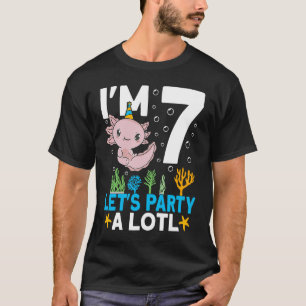Jag är 7 dagars Axolotl party gullig 7:e Birthday  T Shirt