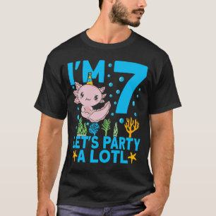 Jag är 7 dagars Axolotl party gullig 7:e Birthday  T Shirt