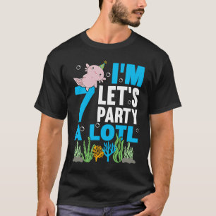 Jag är 7 dagars Axolotl party gullig 7:e Birthday  T Shirt