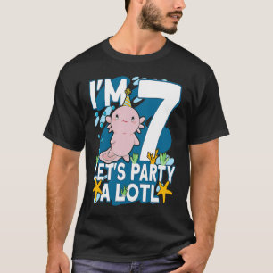 Jag är 7 dagars Axolotl party gullig 7:e Birthday  T Shirt