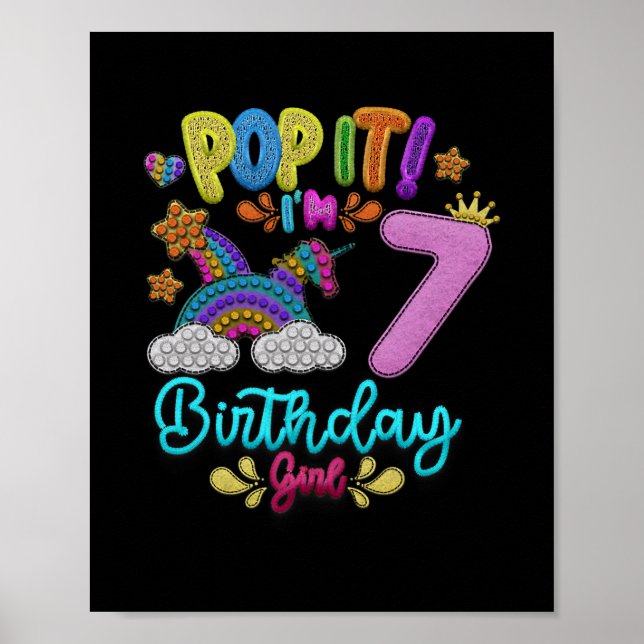 Jag är 7:e-åring, Party-tema för födelsedagstjejen Poster (Framsidan)