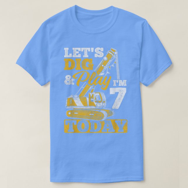 Jag är 7 i dag, Lastbil bygggrävare T Shirt (Design framsida)