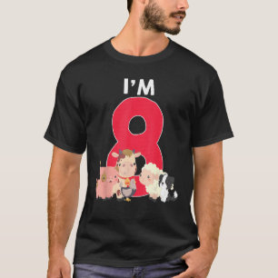 Jag är 8 år gammal Birthday Farmer Boy T Shirt