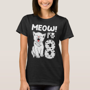 Jag är 8 år gammal flicka 8:e födelsedagskatten Cu T Shirt