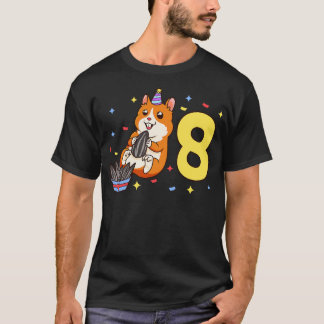 Jag är 8 år gammal med hamster barns födelsedag 8 t shirt