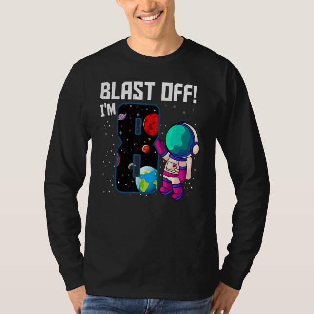 Jag är 8:e årsdagen, 8:e rymden Party T Shirt (Framsida)