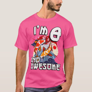 Jag är 8 och Fantastisk japansk karp Koi Fiskfödel T Shirt