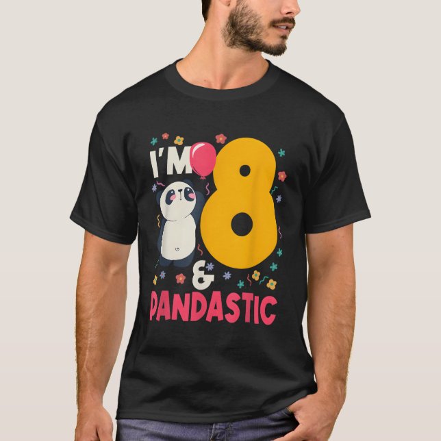 Jag är 8 Pandastiska Panda Py Firande 8:e T Shirt (Framsida)