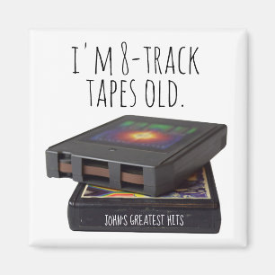 Jag är 8-spårade band gamla Roligten Editable Na Magnet