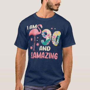 Jag är 90 och Flamazing bithday Flamingo 90:e Bday T Shirt