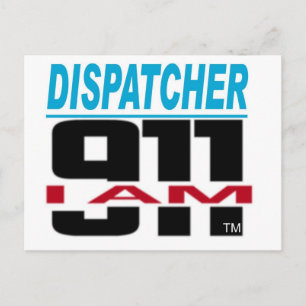 Jag är 911 logotyp saker för brand, EMS, sändning! Vykort