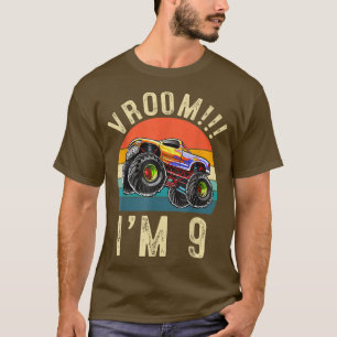 Jag är 9 år gammal Vroom 9 Födelsedagsfest Lastbil T Shirt