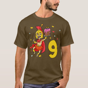 Jag är 9 med Spartanska barn födelsedag 9 år gamma T Shirt