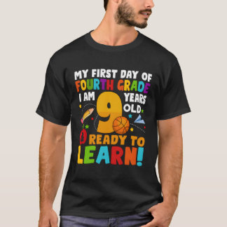 Jag är 9 Redo att lära mig Back to school 4:e T Shirt