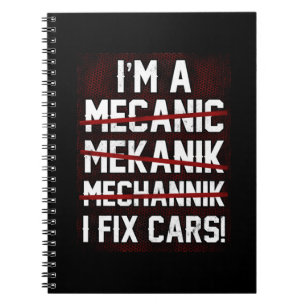 Jag är A I-fixera bilar Mekaniska dieselmekanik Anteckningsbok