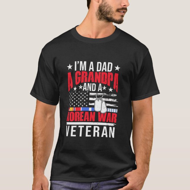 Jag är A Pappa A Grandpa A Koreanska Krig Veteran  T Shirt (Framsida)