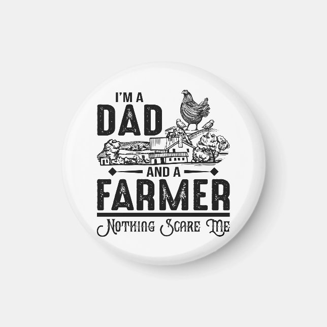 Jag är A Pappa och A Farmer | Jordbruk Magnet (Framsidan)