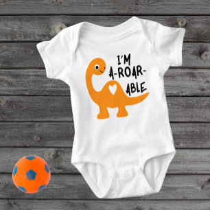 Jag är A-Roar-Able Dinosaur Baby Bodykostym T Shirt