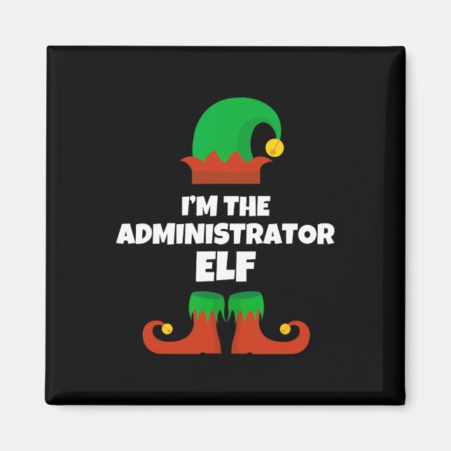Jag är administratör Elfs familj pyjamas jul Magnet (Framsidan)
