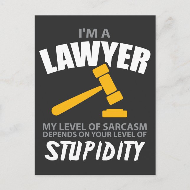 Jag är advokat på Sarcasm Funny Vykort (Framsida)