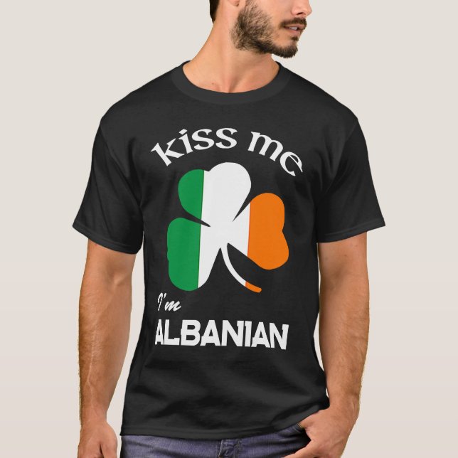 Jag är albansk Shamrock Albanien St Patrick's T Shirt (Framsida)