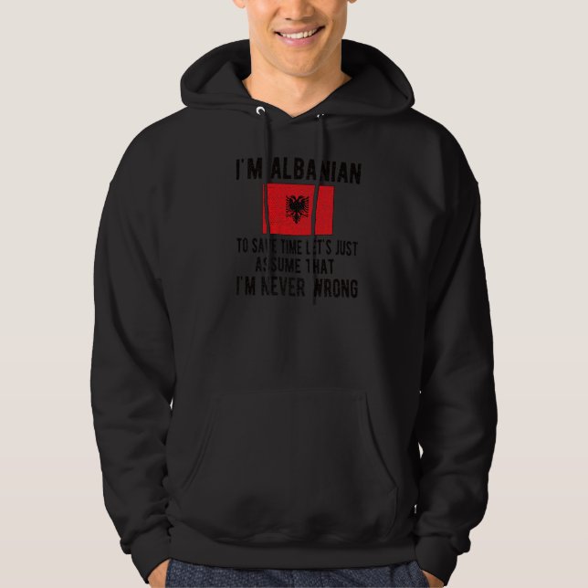Jag är albanska Flagga, albanska rötter Hoodie (Framsida)